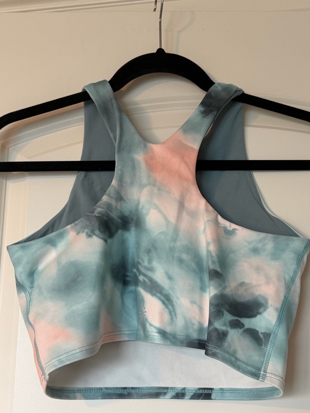 Athleta Tie-Dye High Neck Crop Tank - Blue & Pink - Picture 2 of 3
